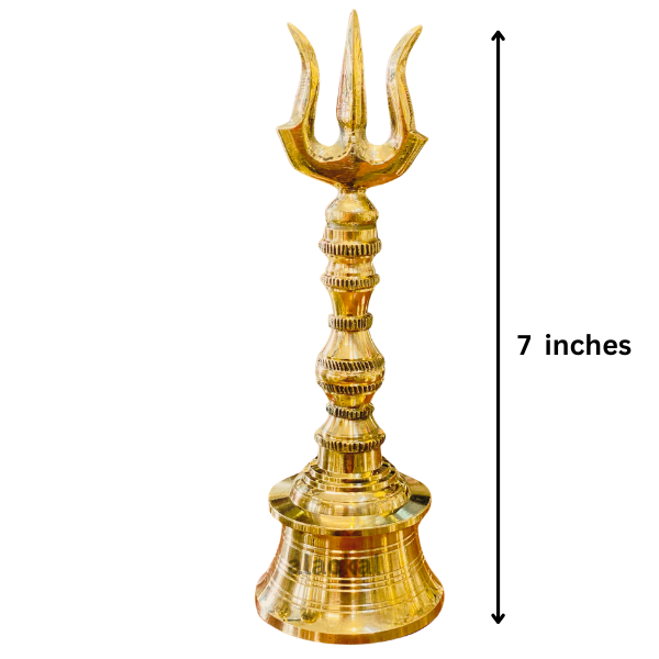BRASS POOJA  BELL WITH THRISHOOL FOR POOJA RITUALS