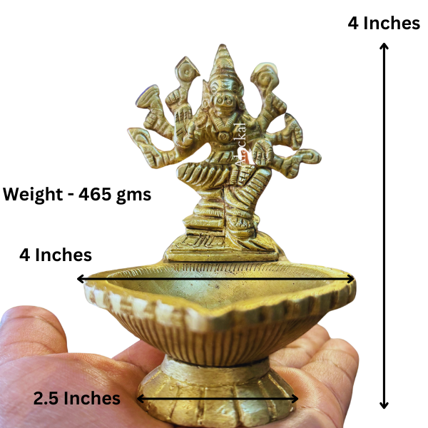 Handcrafted Brass Varahi Amman Diya – Sacred Temple Oil Lamp | Alackal Bell Metals Mannar