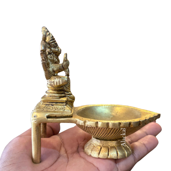 Handcrafted Brass Varahi Amman Diya – Sacred Temple Oil Lamp | Alackal Bell Metals Mannar