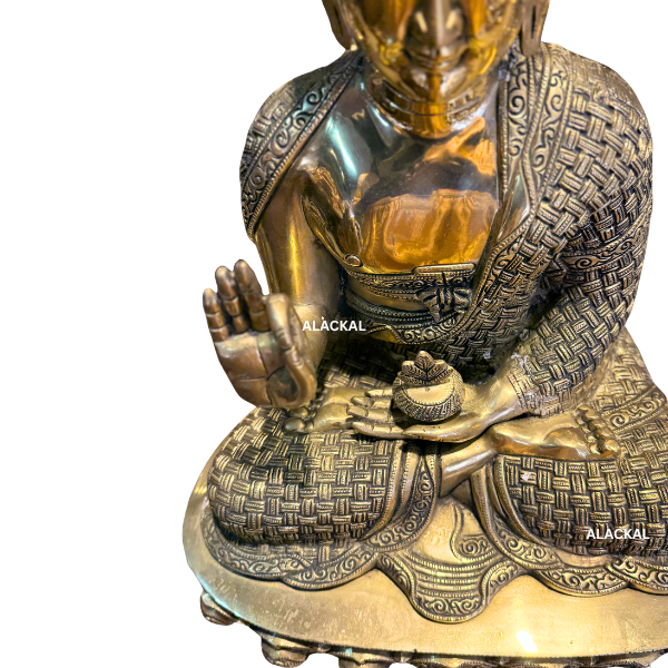 Brass Buddha Idol – 2 Feet | Handcrafted Home Decor Statue