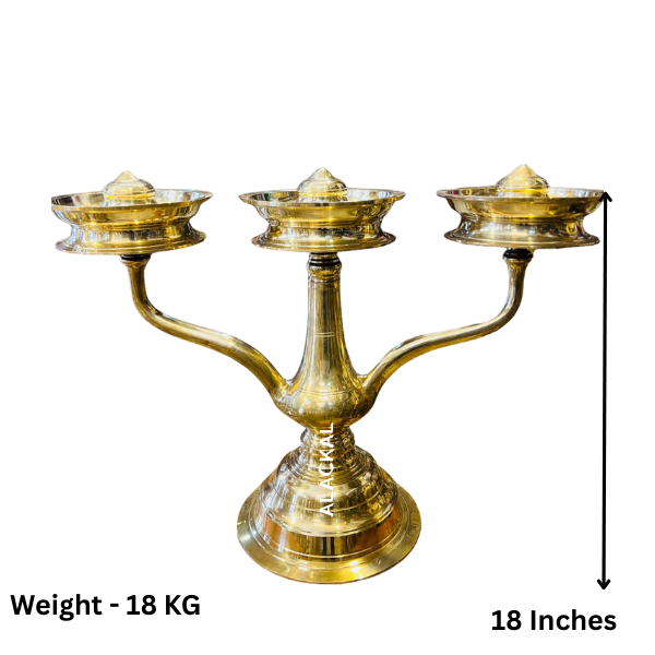 Handmade Bronze Kavaravilakku with Mottu Design – A Divine Three-Layer Temple Lamp from Alackal Bell Metals, Mannar