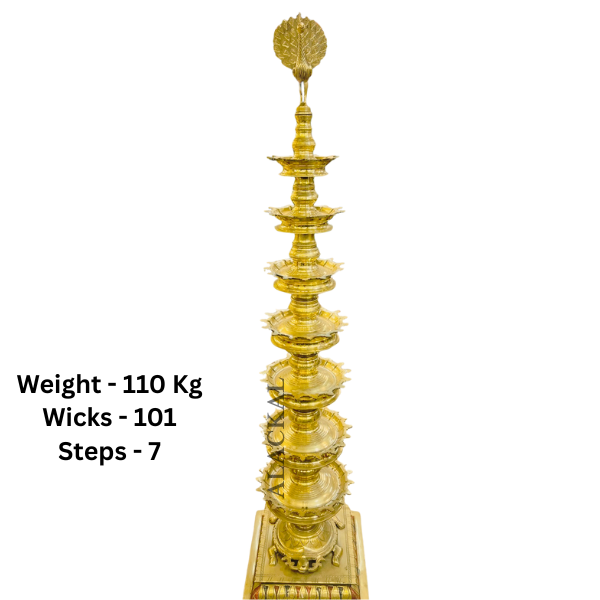 Kerala Handmade Brass Deepasthambham with Annapakshi | 101 Wicks | Sthambha Vilakku| Alackal Bell Metals Mannar