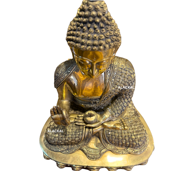 Brass Buddha Idol – 2 Feet | Handcrafted Home Decor Statue