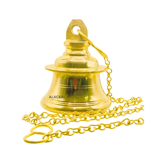 BRASS HANGING BELL WITH 1 METER CHAIN AND HOOKS