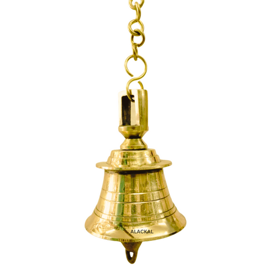 BRASS HANGING BELL WITH 1 METER CHAIN AND HOOKS