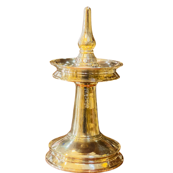 Traditional Kerala brass oil lamp for living room decor and festive styling