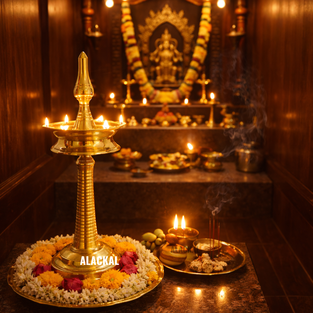 KERALA BRASS NILAVILAKKU | OIL LAMP FOR TEMPLE