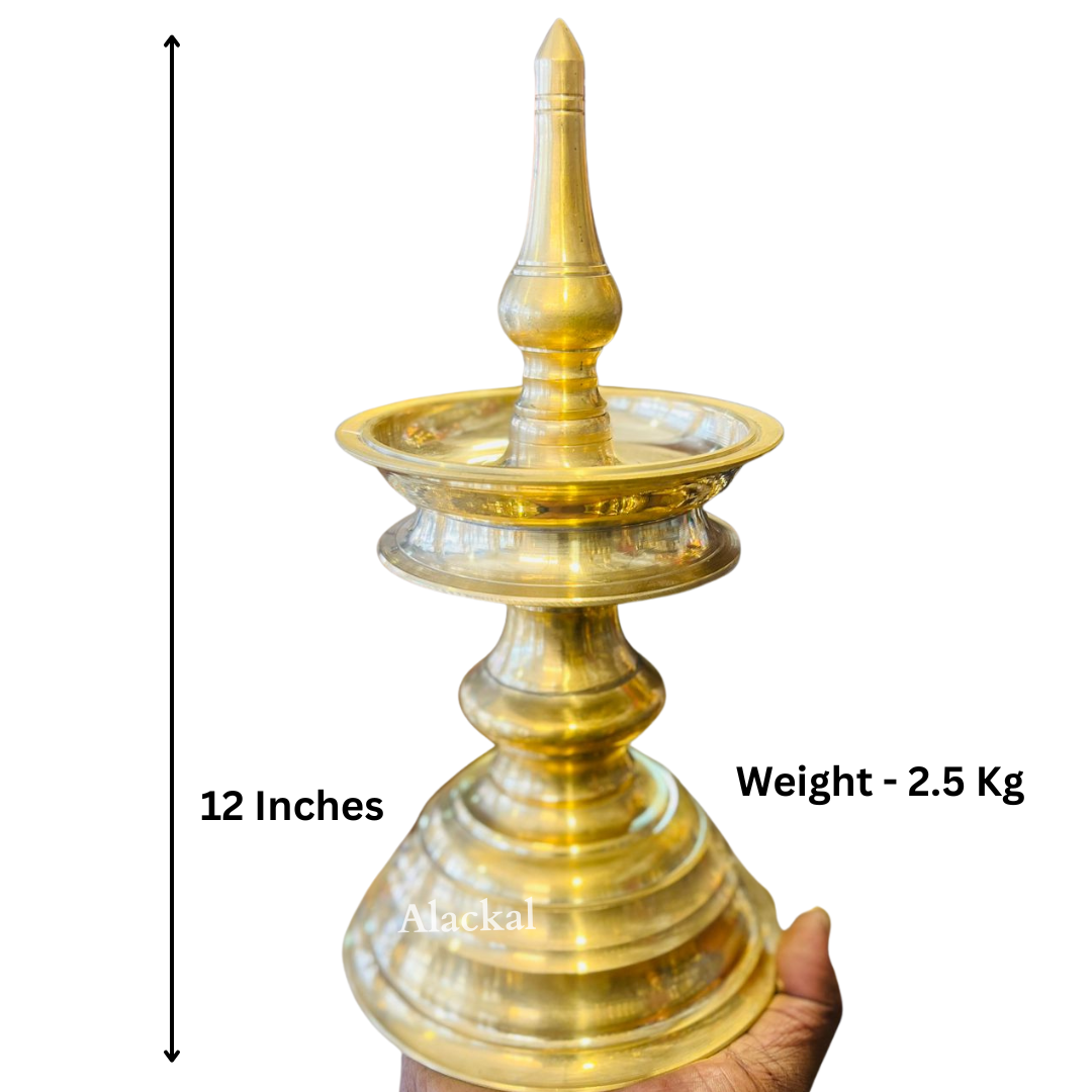 Traditional Kerala Lakshmi oil lamp handcrafted in brass”