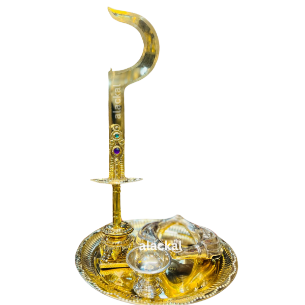 BRASS PALLIVAAL, CHILAMB (PAIR) | CHANDANODAM | THALAM FULL SET FOR DEVI TEMPLE RITUALS