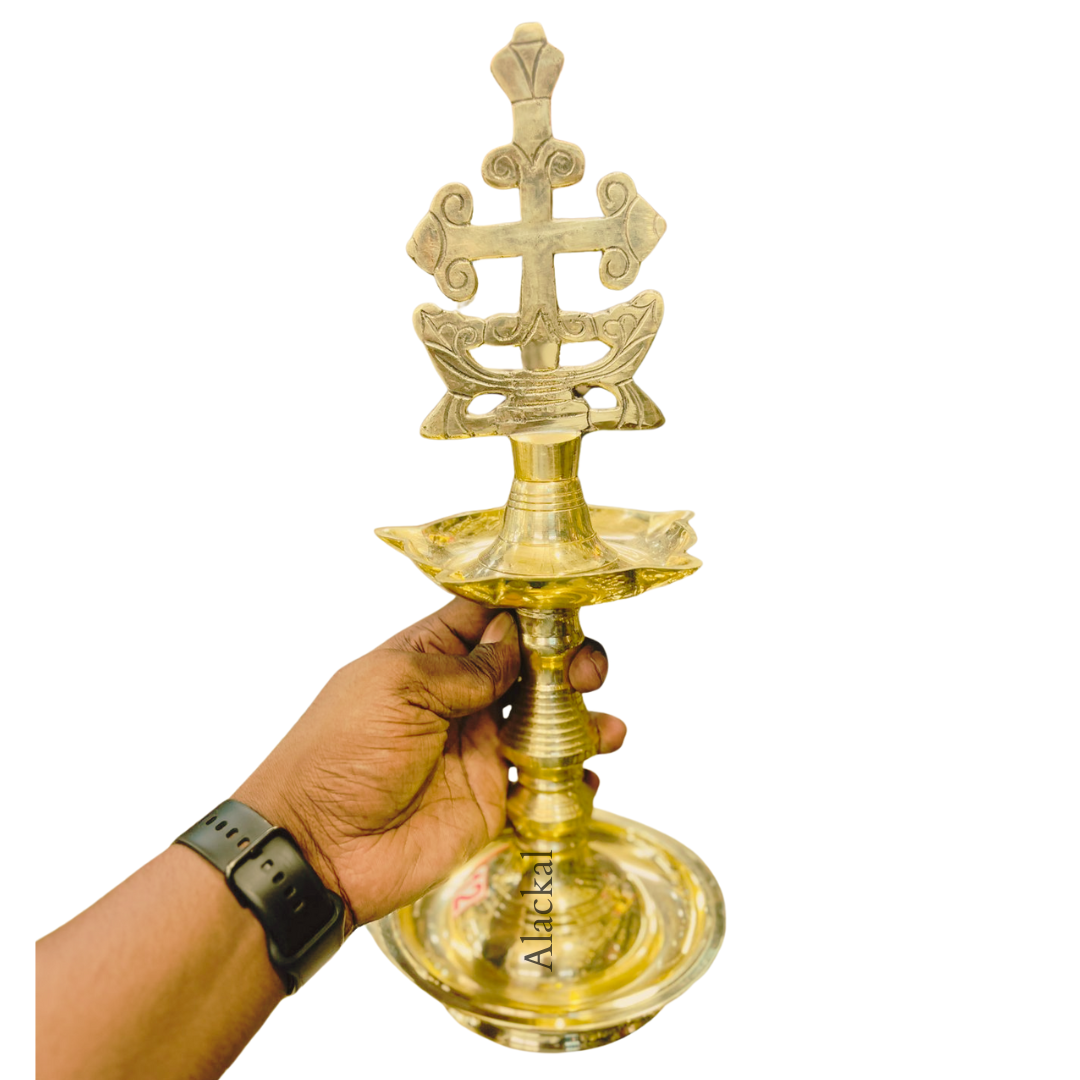 Traditional Sleeba Cross Oil Lamp for Christian churches and homes