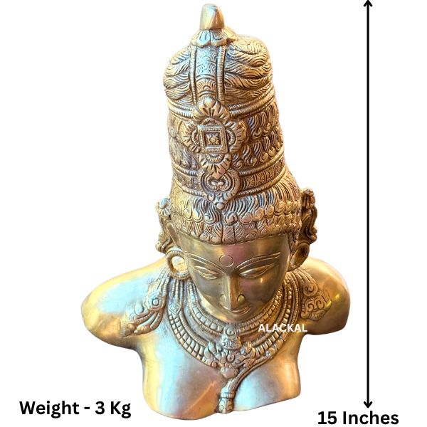 Devi Uma head statue brass goddess Parvati bust Mannar Kerala