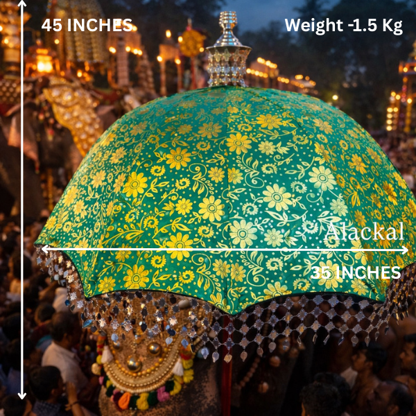 Handcrafted Indian temple festival umbrella