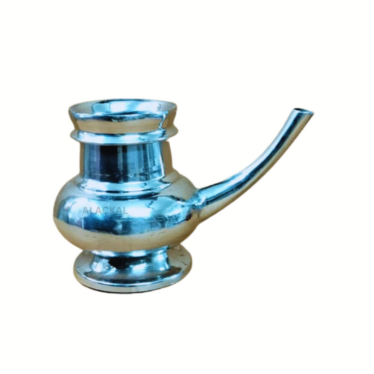 Stainless steel pooja kindi – handcrafted for traditional Indian pooja rituals from Alackal Bell Metals Mannar
