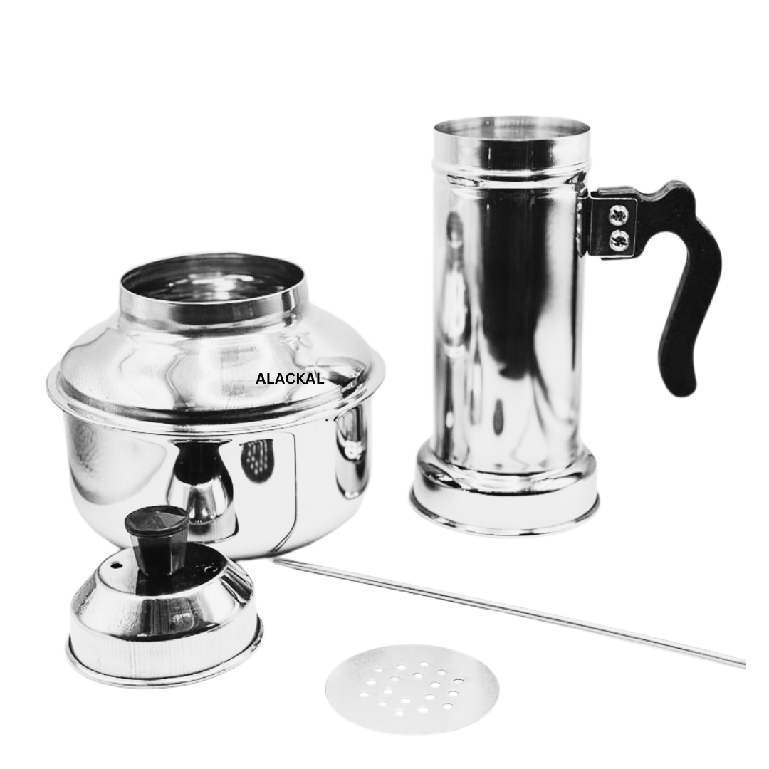 Traditional stainless steel Puttu steamer for authentic Kerala puttu at home

Durable steel Puttu Maker – easy to use and clean, perfect for home kitchens