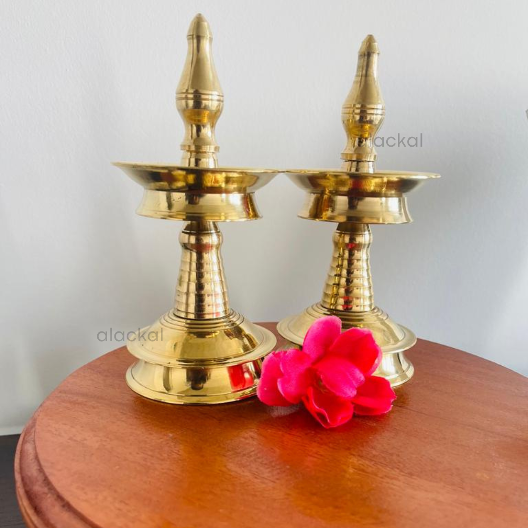 Premium brass lamp pair for temple pooja and festive home styling