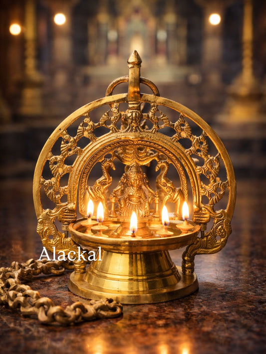 BRASS GAJALAKSHMI HANGING LAMP