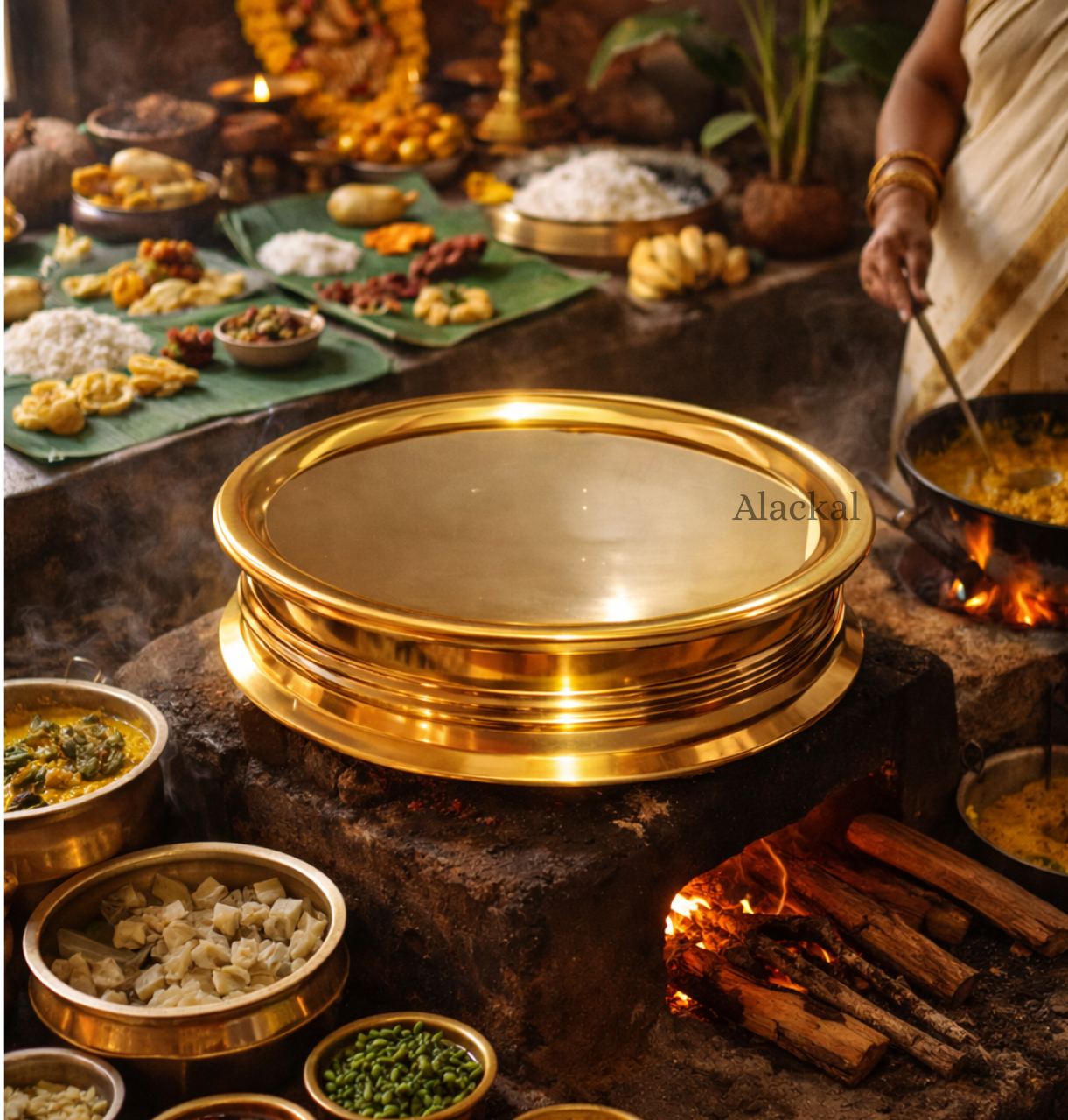 Handcrafted Kerala traditional bronze cooking uruli made in Mannar by Alackal Bell Metals