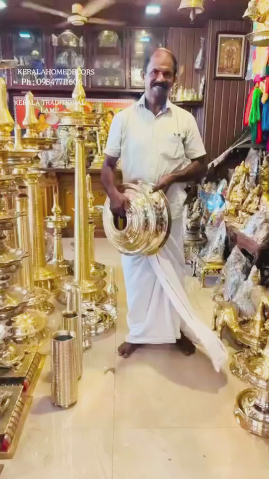 5 Feet Kerala Bronze Nilavilakku – 32kg Traditional Oil Lamp for Home & Wedding Decor | Alackal Bell Metals, Mannar